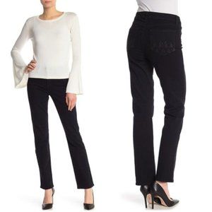 NYDJ Marilyn Straight Bling Pocket Black Jeans 14P